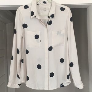 Loft Size Medium Polka Dot Blouse